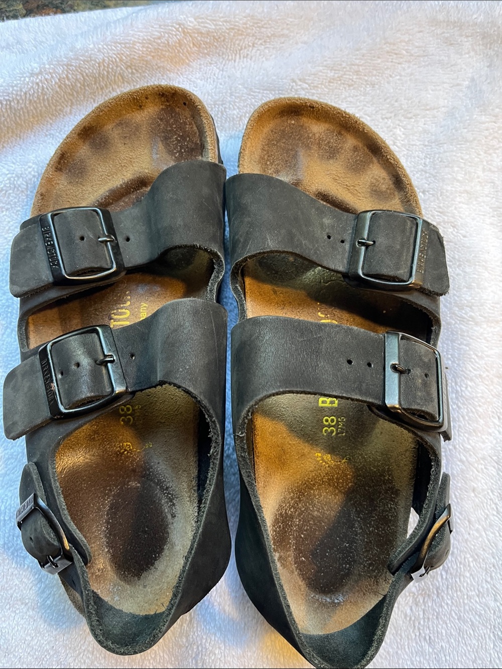 Birkenstock Black Suede Double Strap Sandals